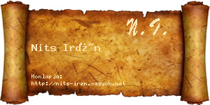 Nits Irén névjegykártya