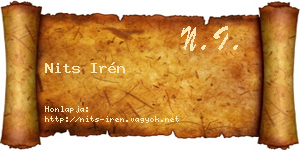 Nits Irén névjegykártya